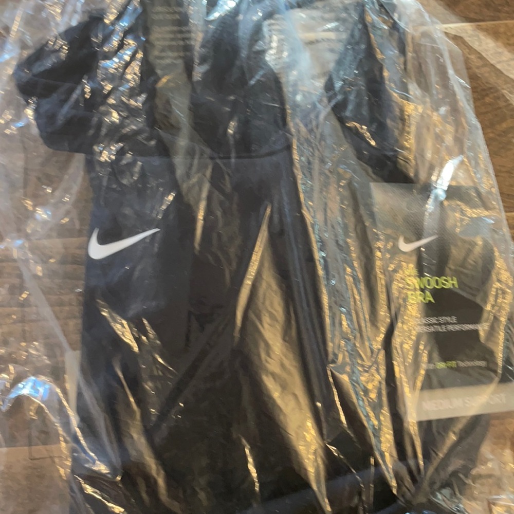 Nike swoosh sports bra.